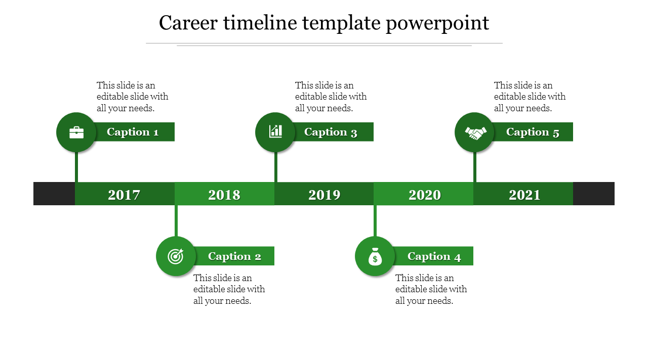 career timeline template powerpoint-Green